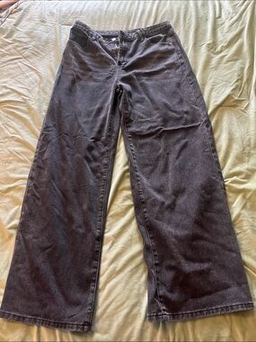 SHEIN Black Wide-Leg High-Rise Jeans